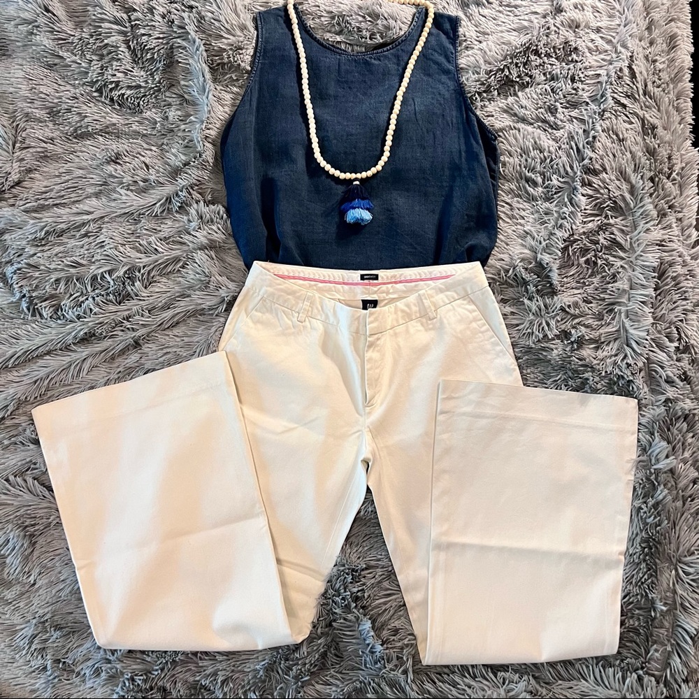 GAP - modern flair fit cream (off white) pants 4 ankle
